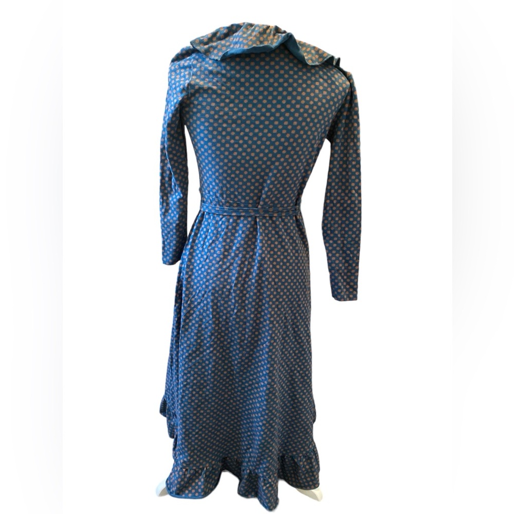 Authentic Matilda Jane Women’s Teal Polka Dot Reunion Wrap Dress Ruffle Size XS - Picture 4 of 10